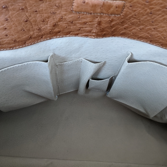 Barfield Collection Tan Ostrich Leather Tote - Picture 2 of 10